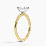 Mixed Metal Perfect Fit Solitaire Ring Yellow Gold 18k Emerald Engagement Ring