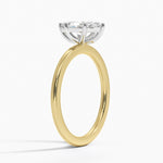 Mixed Metal Perfect Fit Solitaire Ring Yellow Gold 18k Marquise Engagement Ring