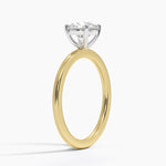 Mixed Metal Perfect Fit Solitaire Ring Yellow Gold 18k Round Engagement Ring