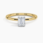 Mixed Metal Perfect Fit Solitaire Ring White Gold 18k Emerald Engagement Ring