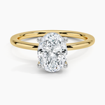 Mixed Metal Perfect Fit Solitaire Ring White Gold 18k Oval Engagement Ring