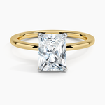 Mixed Metal Perfect Fit Solitaire Ring White Gold 18k Radiant Engagement Ring