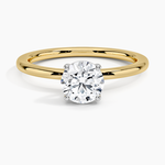 Mixed Metal Perfect Fit Solitaire Ring White Gold 18k Round Engagement Ring