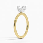 Platinum Mixed Metal Perfect Fit Solitaire Ring Yellow Gold 18k Asscher Engagement Ring