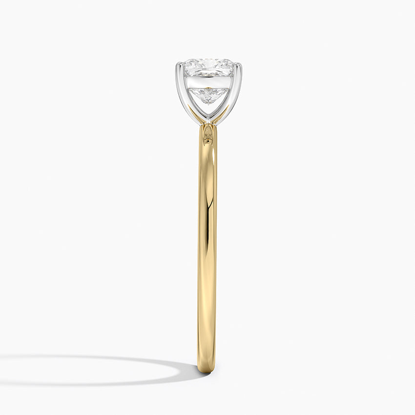 Platinum Mixed Metal Perfect Fit Solitaire Ring Yellow Gold 18k Cushion Engagement Ring