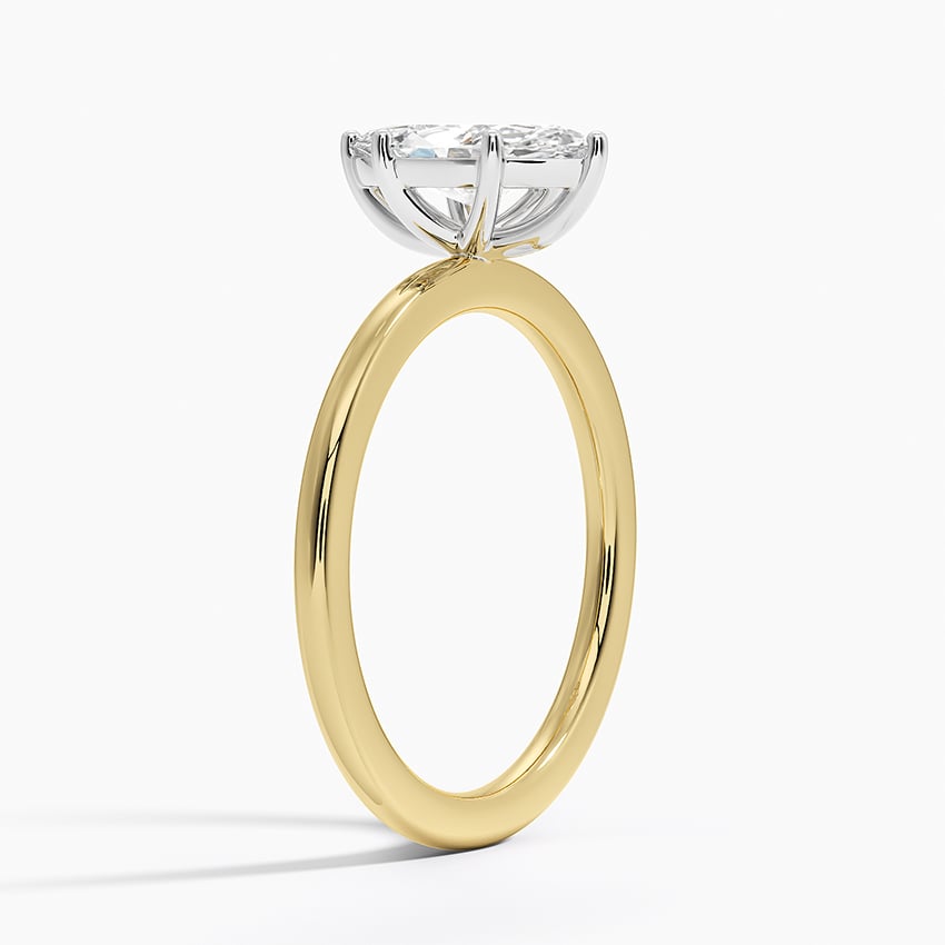 Platinum Mixed Metal Perfect Fit Solitaire Ring Yellow Gold 18k Marquise Engagement Ring