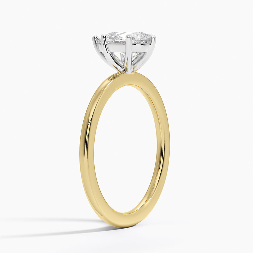 Platinum Mixed Metal Perfect Fit Solitaire Ring Yellow Gold 18k Pear Engagement Ring