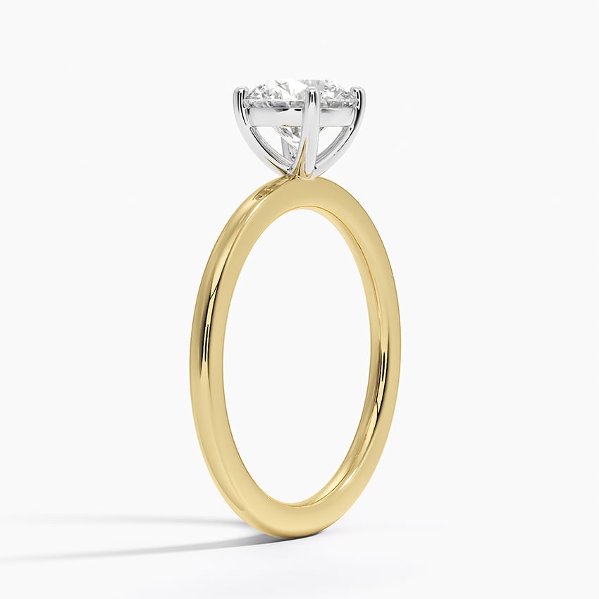 Platinum Mixed Metal Perfect Fit Solitaire Ring Yellow Gold 18k Round Engagement Ring