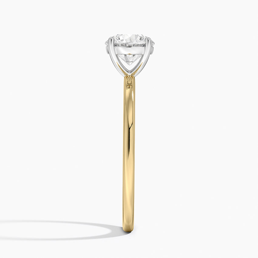 Platinum Mixed Metal Perfect Fit Solitaire Ring Yellow Gold 18k Round Engagement Ring