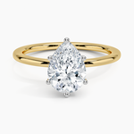 Platinum Mixed Metal Perfect Fit Solitaire Ring Platinum Pear Engagement Ring