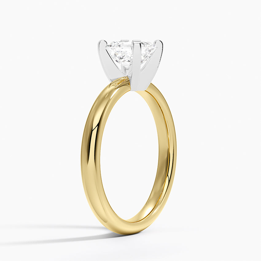 Comfort Fit 2.5mm Ring Yellow Gold 18k Asscher Engagement Ring