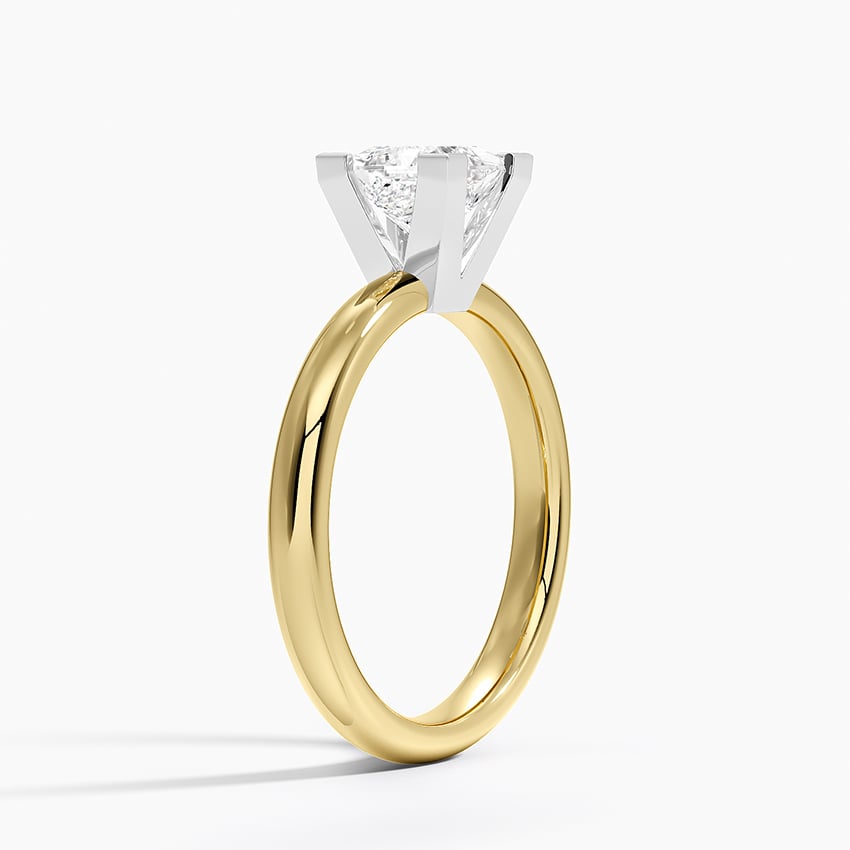 Comfort Fit 2.5mm Ring Yellow Gold 18k Princess Engagement Ring