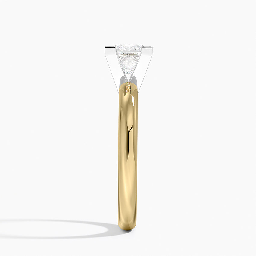 Comfort Fit 2.5mm Ring Yellow Gold 18k Princess Engagement Ring