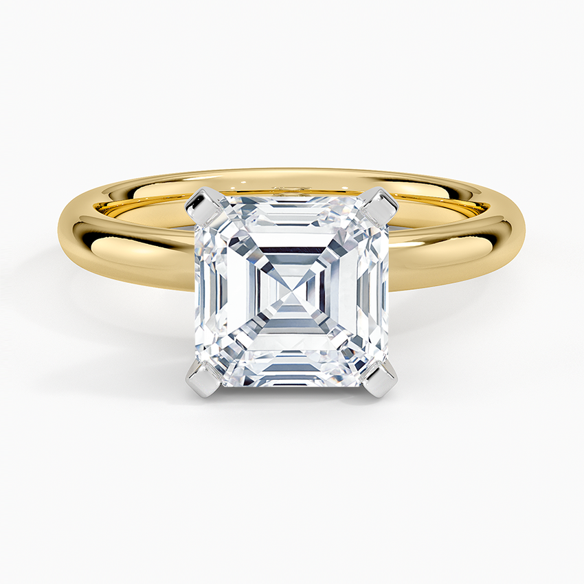 Comfort Fit 2.5mm Ring Yellow Gold 18k Asscher Engagement Ring