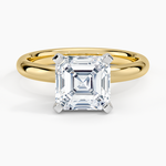 Comfort Fit 2.5mm Ring Yellow Gold 18k Asscher Engagement Ring