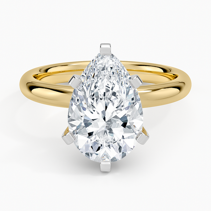Comfort Fit 2.5mm Ring Yellow Gold 18k Pear Engagement Ring