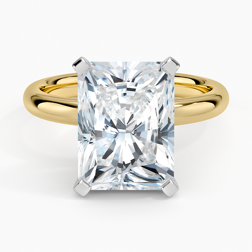 Comfort Fit 2.5mm Ring Yellow Gold 18k Radiant Engagement Ring