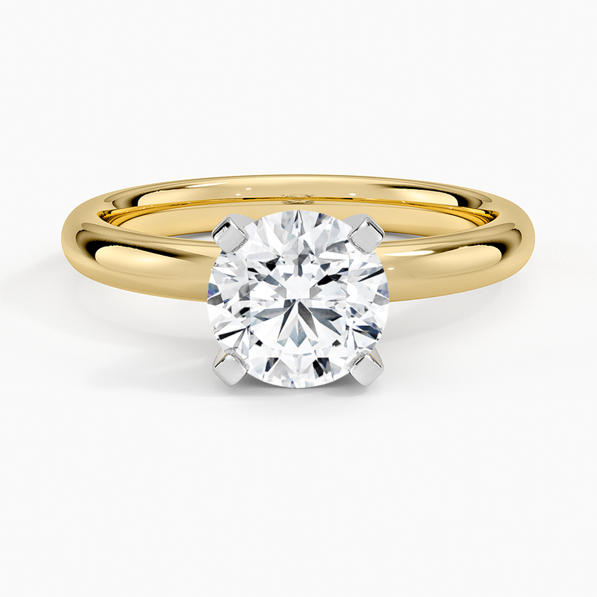 Comfort Fit 2.5mm Ring Yellow Gold 18k Round Engagement Ring