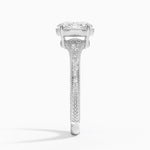 Tapered Elsie Engraved Solitaire Ring Platinum Oval Engagement Ring