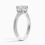 Tapered Elsie Engraved Solitaire Ring Platinum Pear Engagement Ring