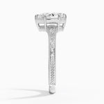 Tapered Elsie Engraved Solitaire Ring Platinum Pear Engagement Ring
