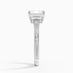 Tapered Elsie Engraved Solitaire Ring Platinum Radiant Engagement Ring