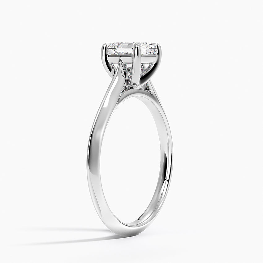 Piper Knife Edge Solitaire Ring Platinum Asscher Engagement Ring