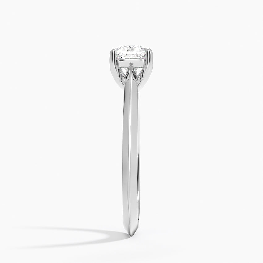 Piper Knife Edge Solitaire Ring Platinum Cushion Engagement Ring