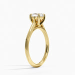 Piper Knife Edge Solitaire Ring Yellow Gold 18k Cushion Engagement Ring