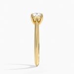 Piper Knife Edge Solitaire Ring Yellow Gold 18k Cushion Engagement Ring