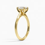 Piper Knife Edge Solitaire Ring Yellow Gold 18k Emerald Engagement Ring