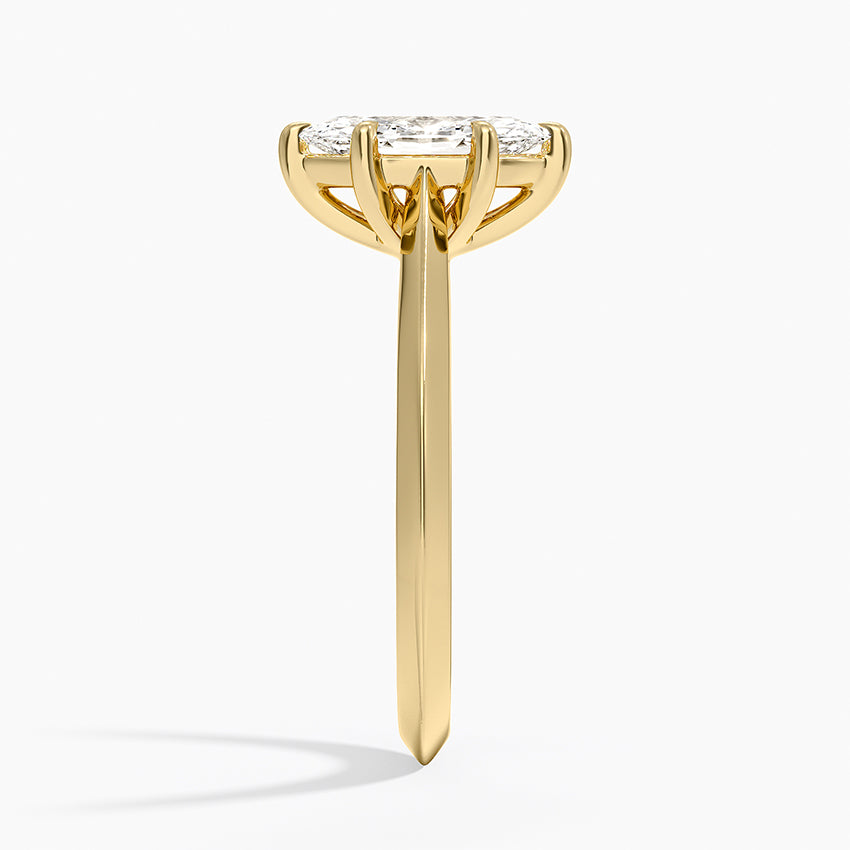Piper Knife Edge Solitaire Ring Yellow Gold 18k Marquise Engagement Ring