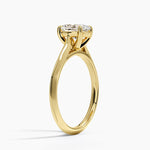 Piper Knife Edge Solitaire Ring Yellow Gold 18k Oval Engagement Ring