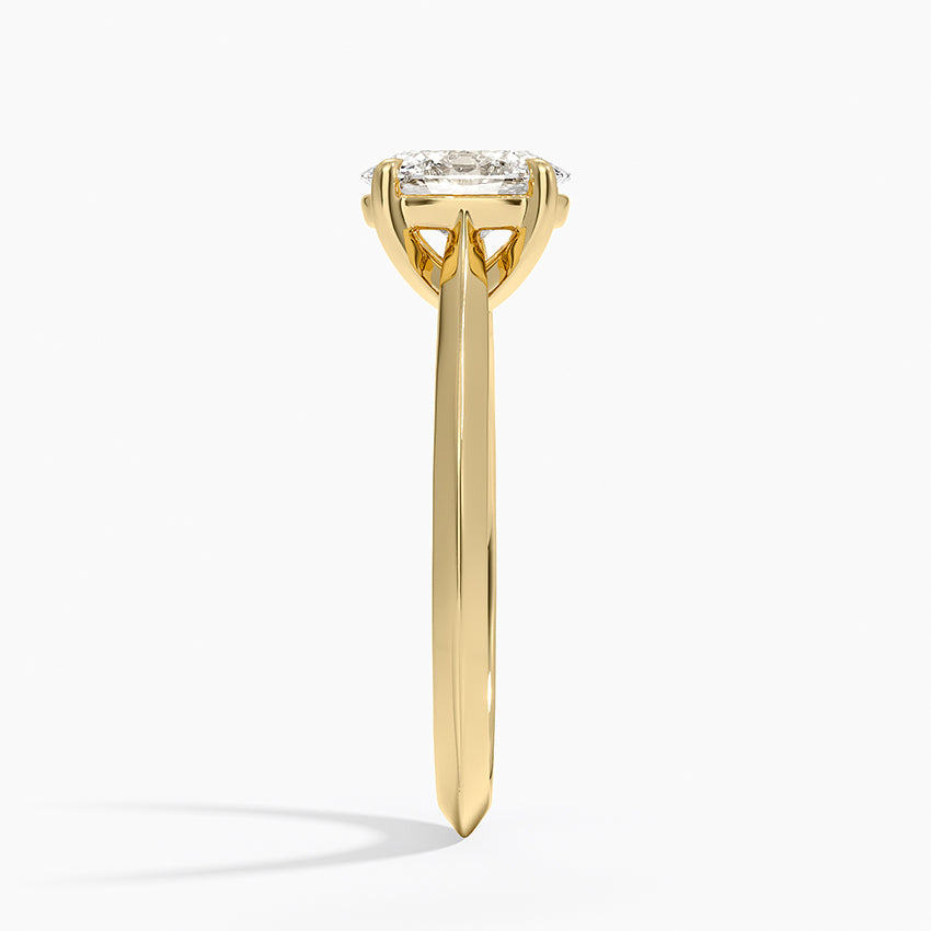Piper Knife Edge Solitaire Ring Yellow Gold 18k Oval Engagement Ring