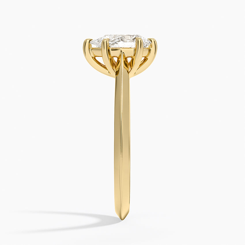 Piper Knife Edge Solitaire Ring Yellow Gold 18k Pear Engagement Ring