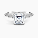 Piper Knife Edge Solitaire Ring Platinum Asscher Engagement Ring