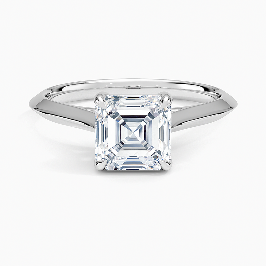 Piper Knife Edge Solitaire Ring Platinum Asscher Engagement Ring