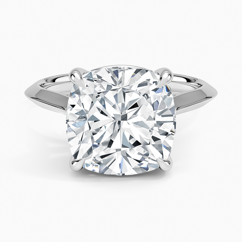 Piper Knife Edge Solitaire Ring Platinum Cushion Engagement Ring