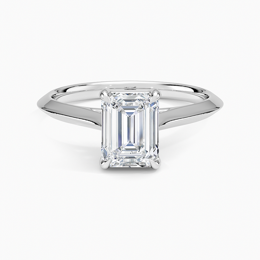 Piper Knife Edge Solitaire Ring Platinum Emerald Engagement Ring