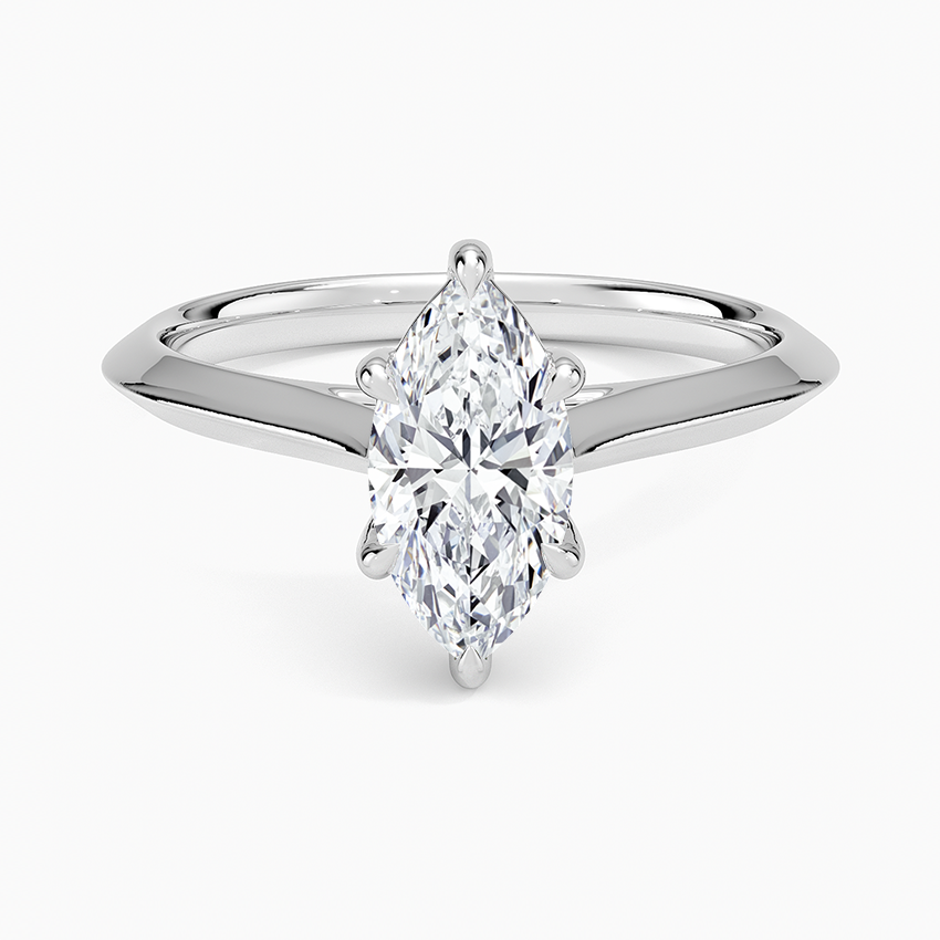 Piper Knife Edge Solitaire Ring Platinum Marquise Engagement Ring