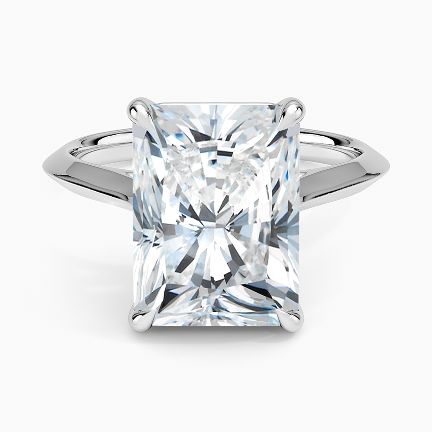Piper Knife Edge Solitaire Ring Platinum Radiant Engagement Ring