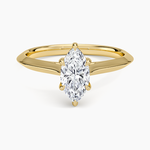 Piper Knife Edge Solitaire Ring Yellow Gold 18k Marquise Engagement Ring