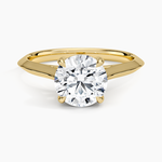 Piper Knife Edge Solitaire Ring Yellow Gold 18k Round Engagement Ring