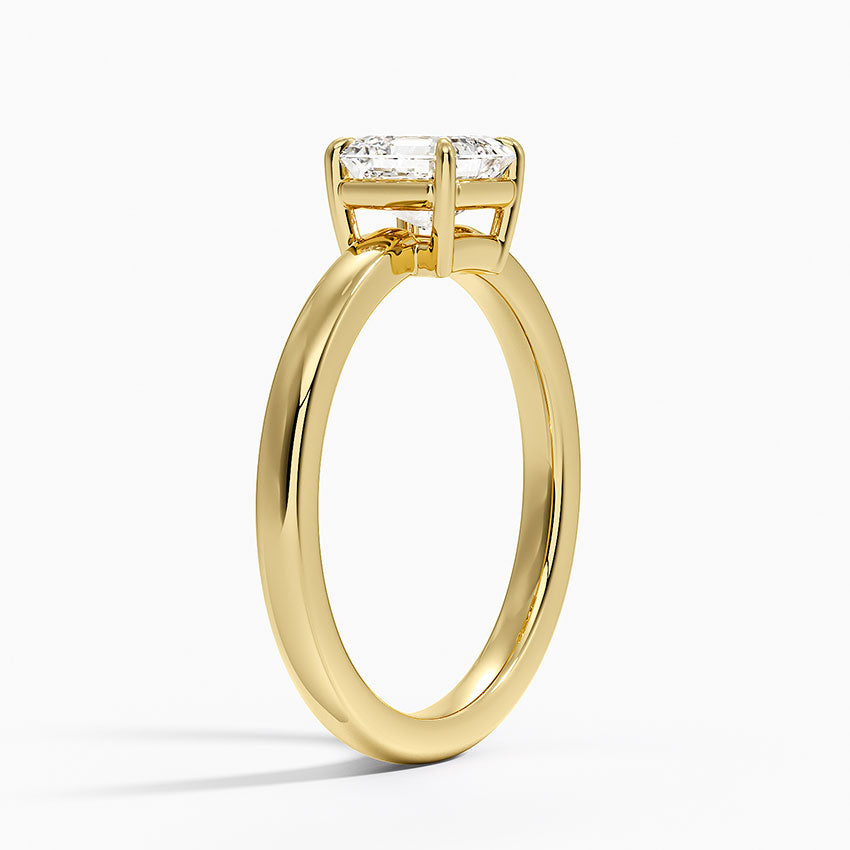 Dara Low-Profile Solitaire Ring Yellow Gold 18k Asscher Engagement Ring