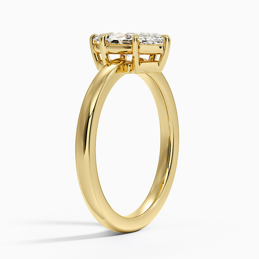 Dara Low-Profile Solitaire Ring Yellow Gold 18k Marquise Engagement Ring
