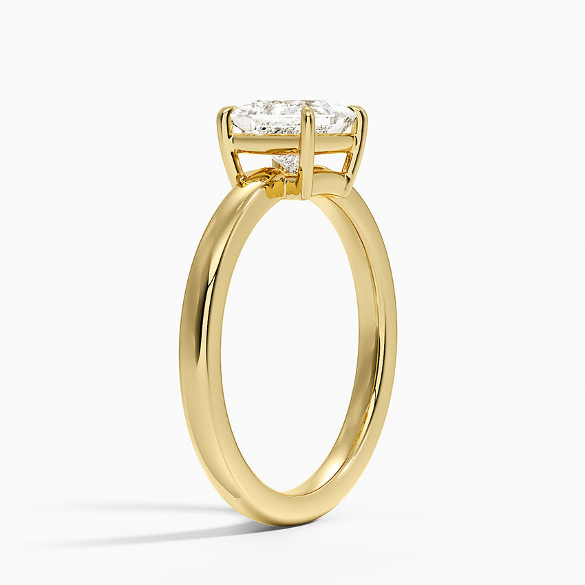 Dara Low-Profile Solitaire Ring Yellow Gold 18k Princess Engagement Ring