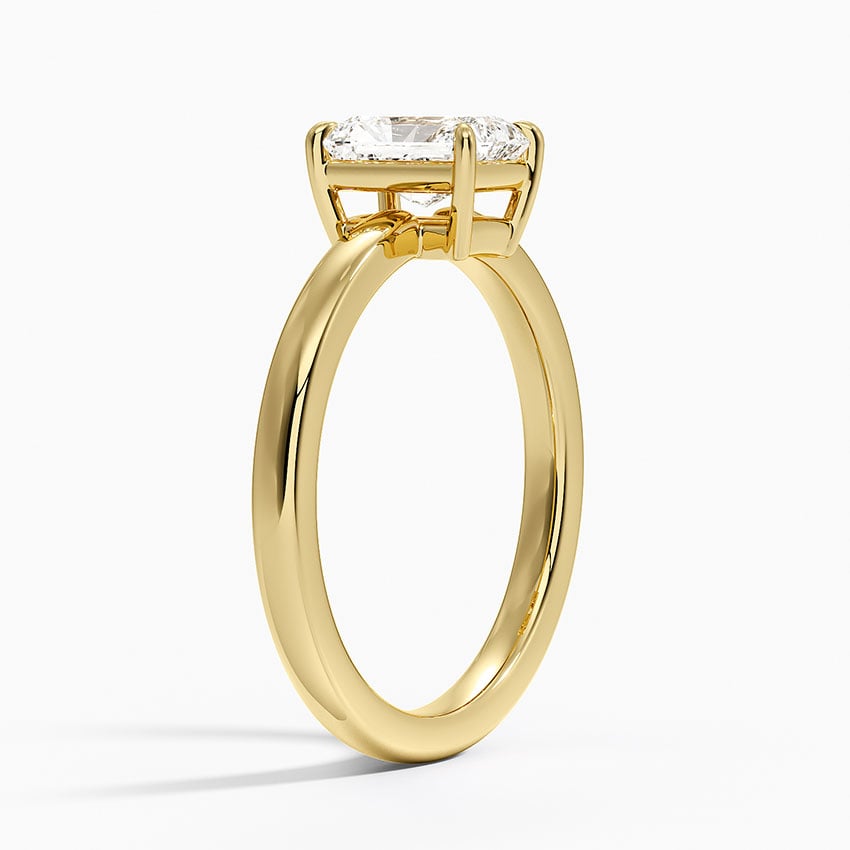 Dara Low-Profile Solitaire Ring Yellow Gold 18k Radiant Engagement Ring