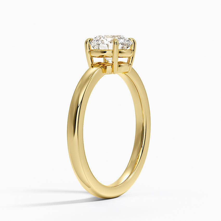 Dara Low-Profile Solitaire Ring Yellow Gold 18k Round Engagement Ring