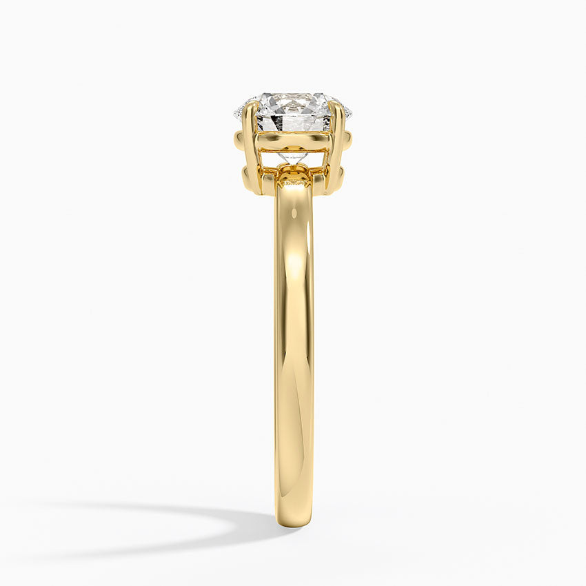Dara Low-Profile Solitaire Ring Yellow Gold 18k Round Engagement Ring