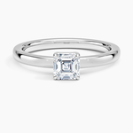 Dara Low-Profile Solitaire Ring Platinum Asscher Engagement Ring